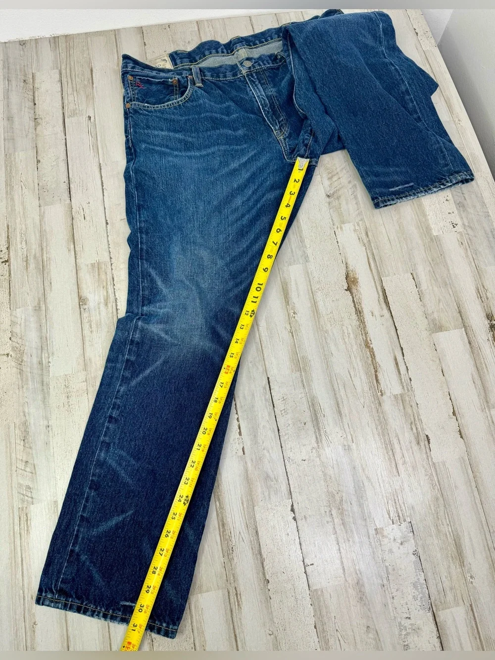 Polo Ralph Lauren Varick Slim Straight Jeans Mens Size 38x31 Medium Wash Denim